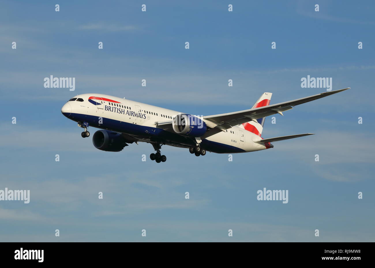 British Airways Boeing 787 Dreamliner passenger aircraft, reg. no G-ZBJJ. Stock Photo