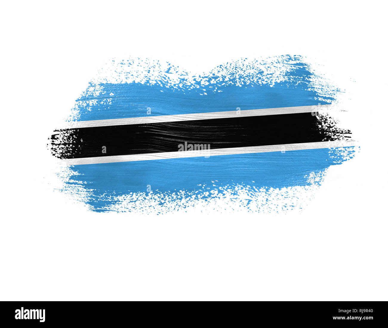 brush painted flag of Botswana isolated on white background Stock Photo ...