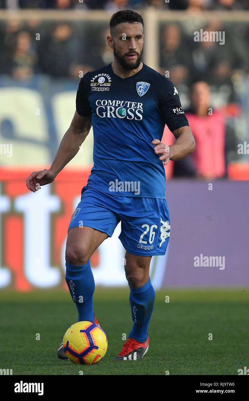 Matias Silvestre of Empoli in action during the Serie A 2018/2019 football match between Empoli and Internazionale at stadio Castellani, Empoli, Decem Stock Photo