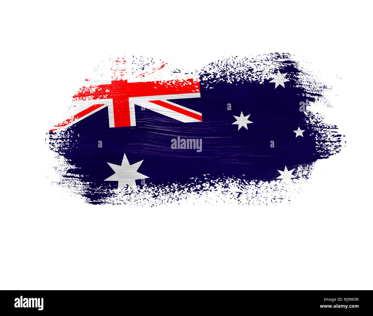brush painted flag of Australia isolated on white background Stock ...