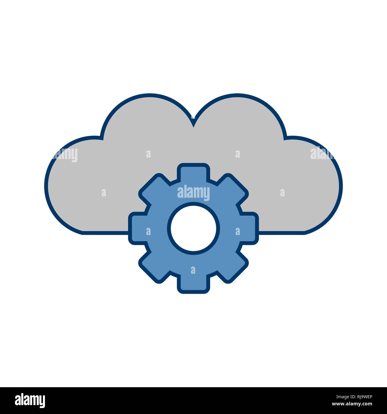 Vector Cloud Settings Icon Stock Photo - Alamy
