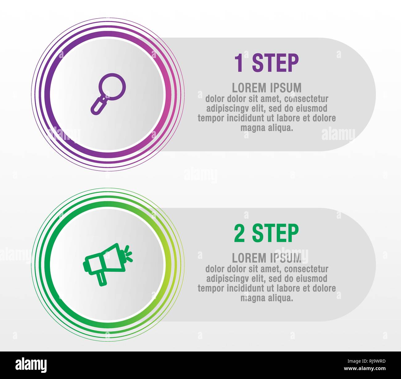 Modern vector illustration 3D. Infographic circles template with two ...