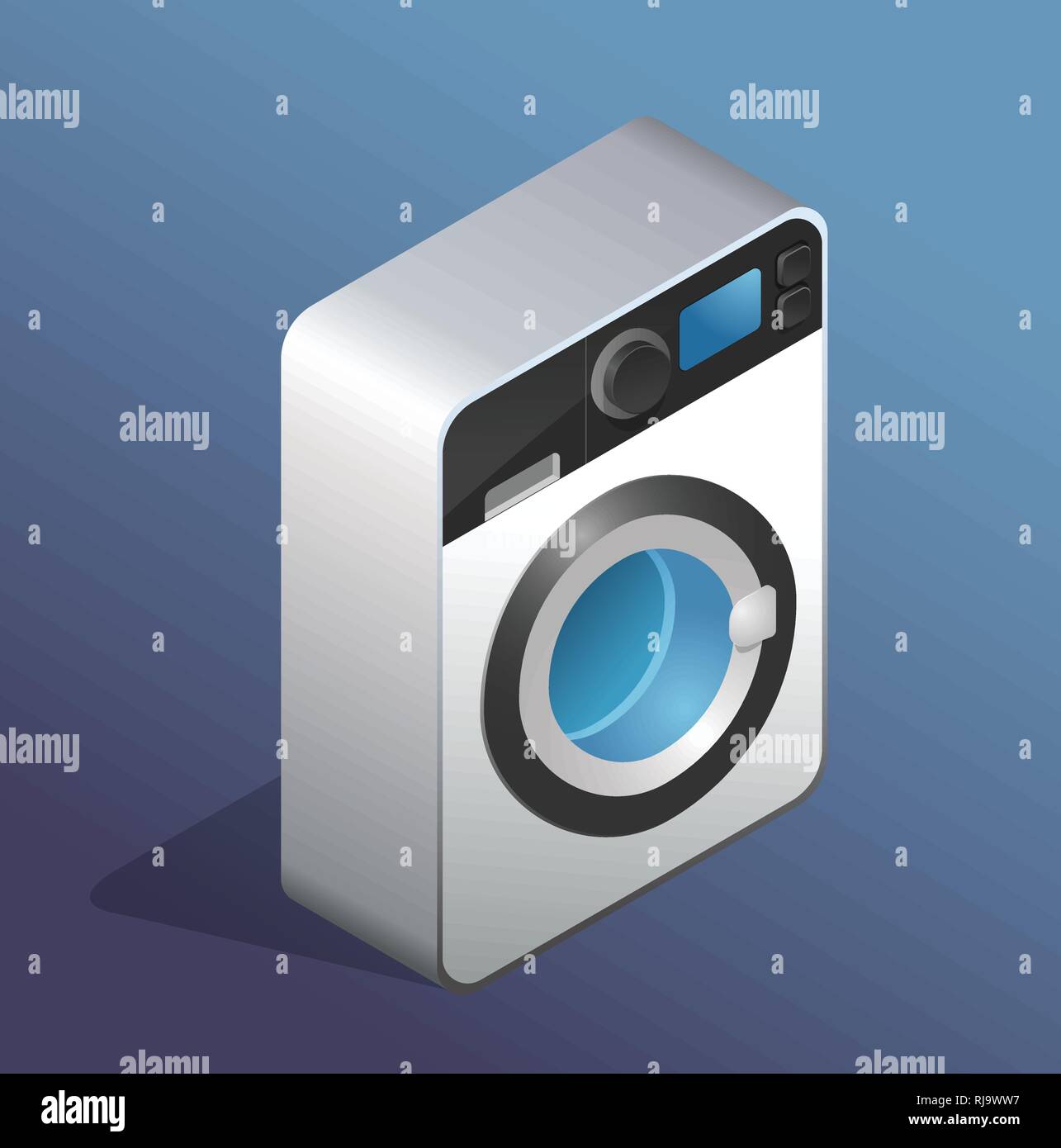 Isometric icon of washing machine Stock Vector