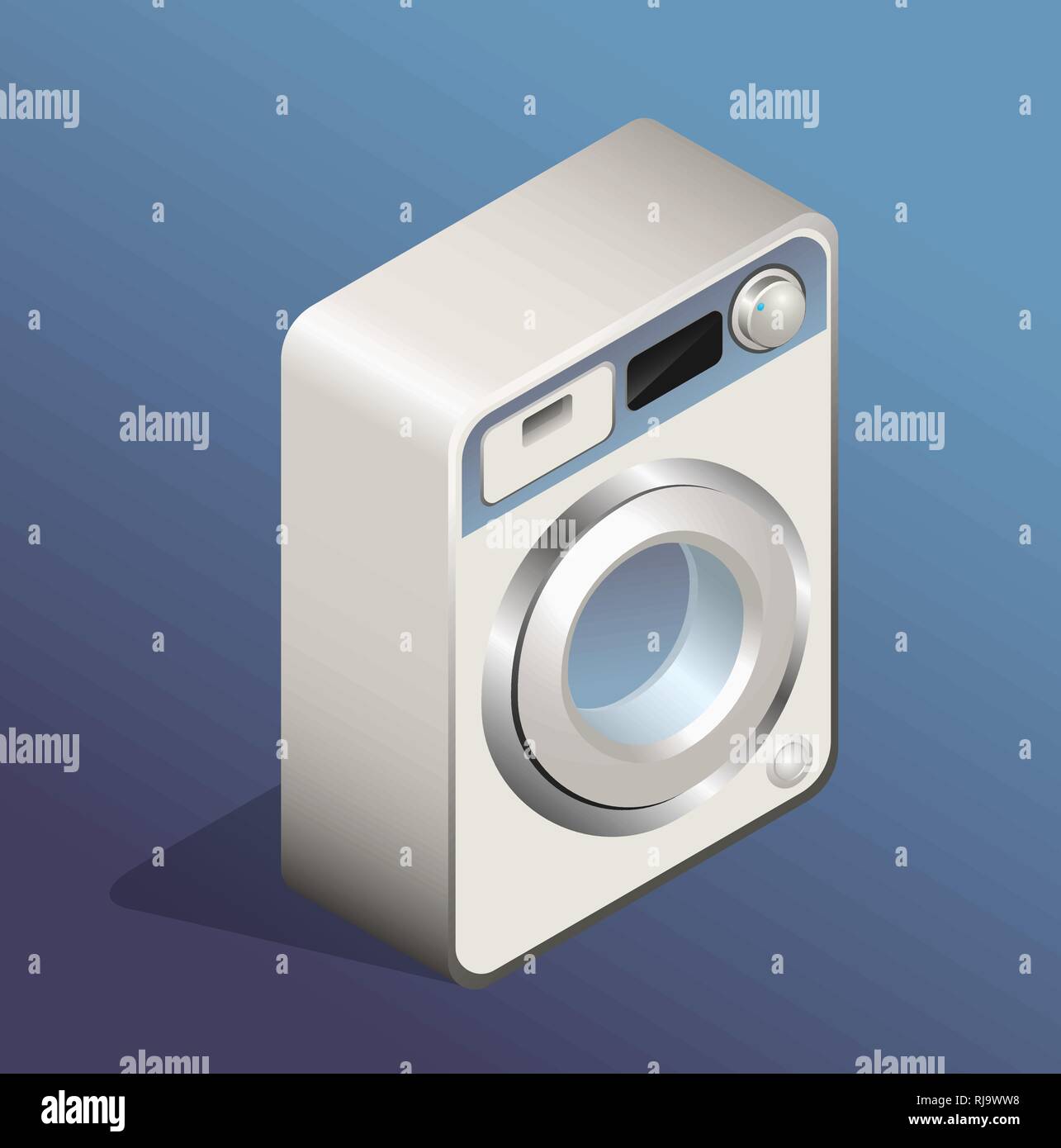 Isometric icon of washing machine Stock Vector