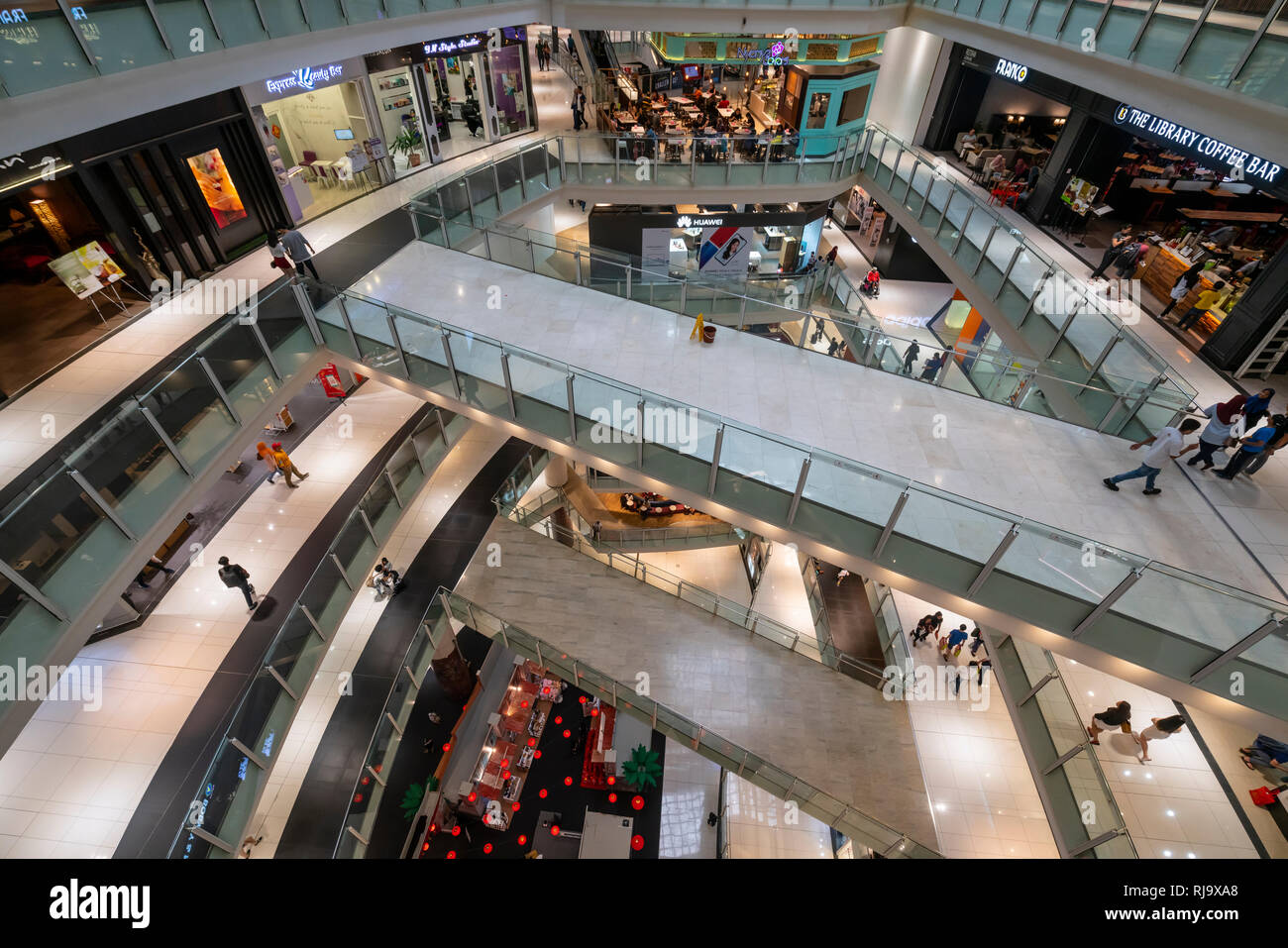 view of the interior of SURIA shopping mall in Kuala Lumpur, Malaysia Stock Photo