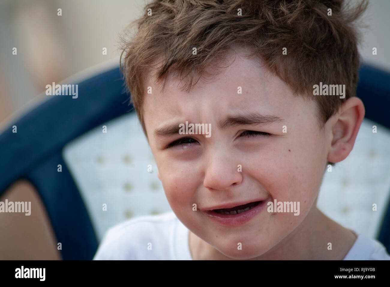 Small Child Crying Stock Photo