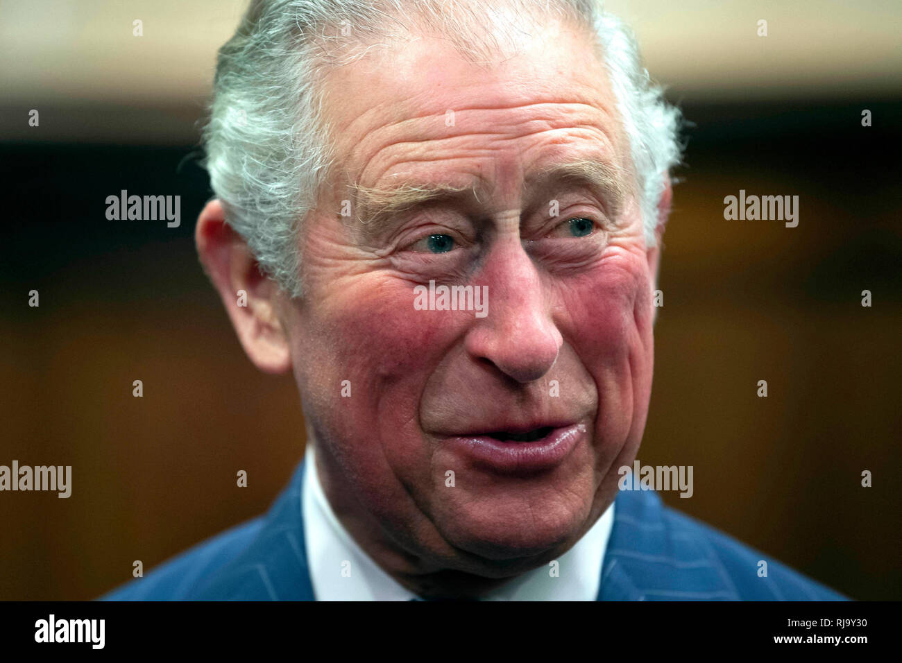 The Prince of Wales during a visit to The Supreme Court of the United Kingdom in Parliament Square, London, to commemorate its 10th anniversary. Stock Photo
