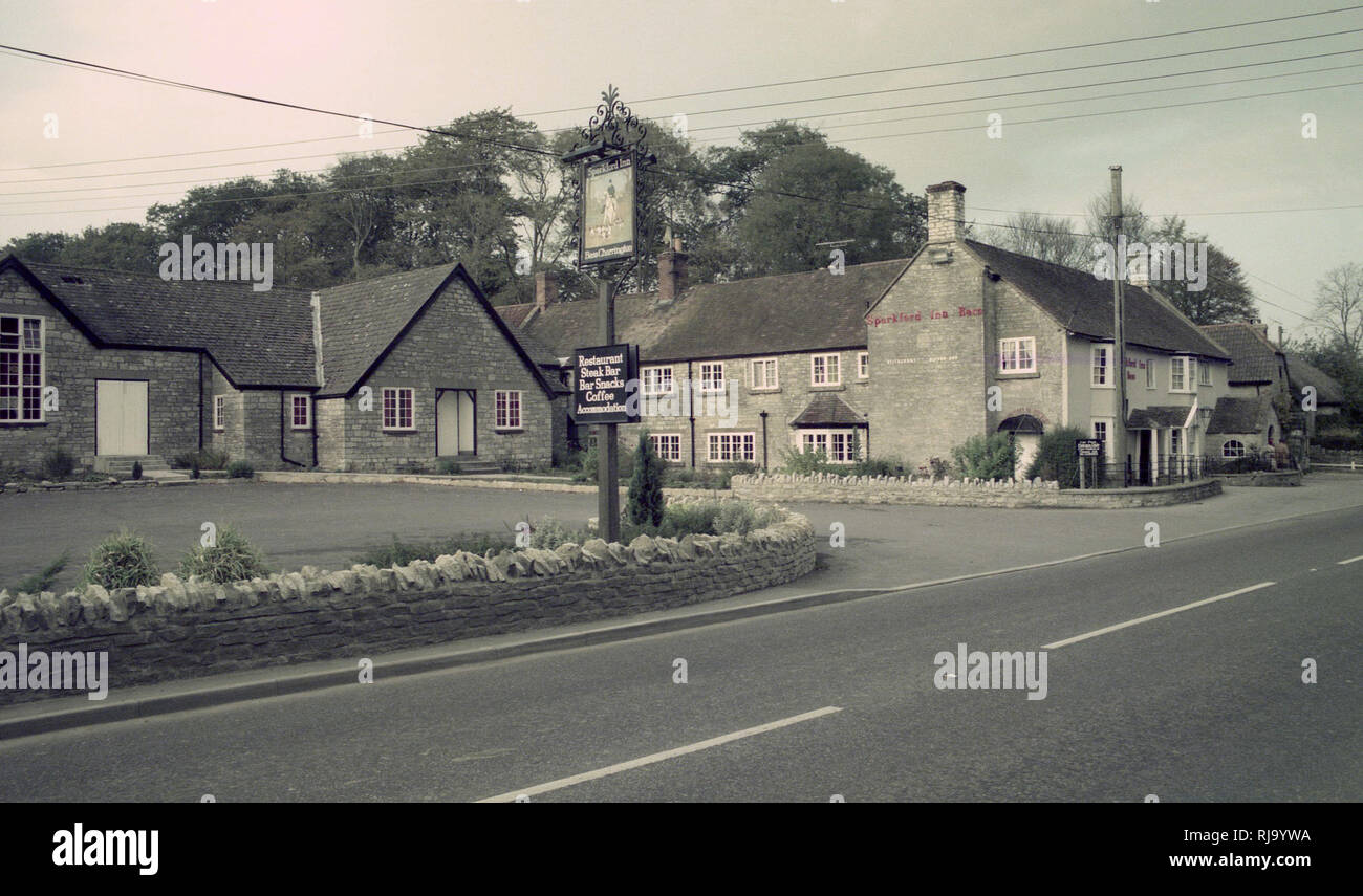 Sparkford Inn, Yeovil post refurbishment in 1975 number 0779b Stock Photo