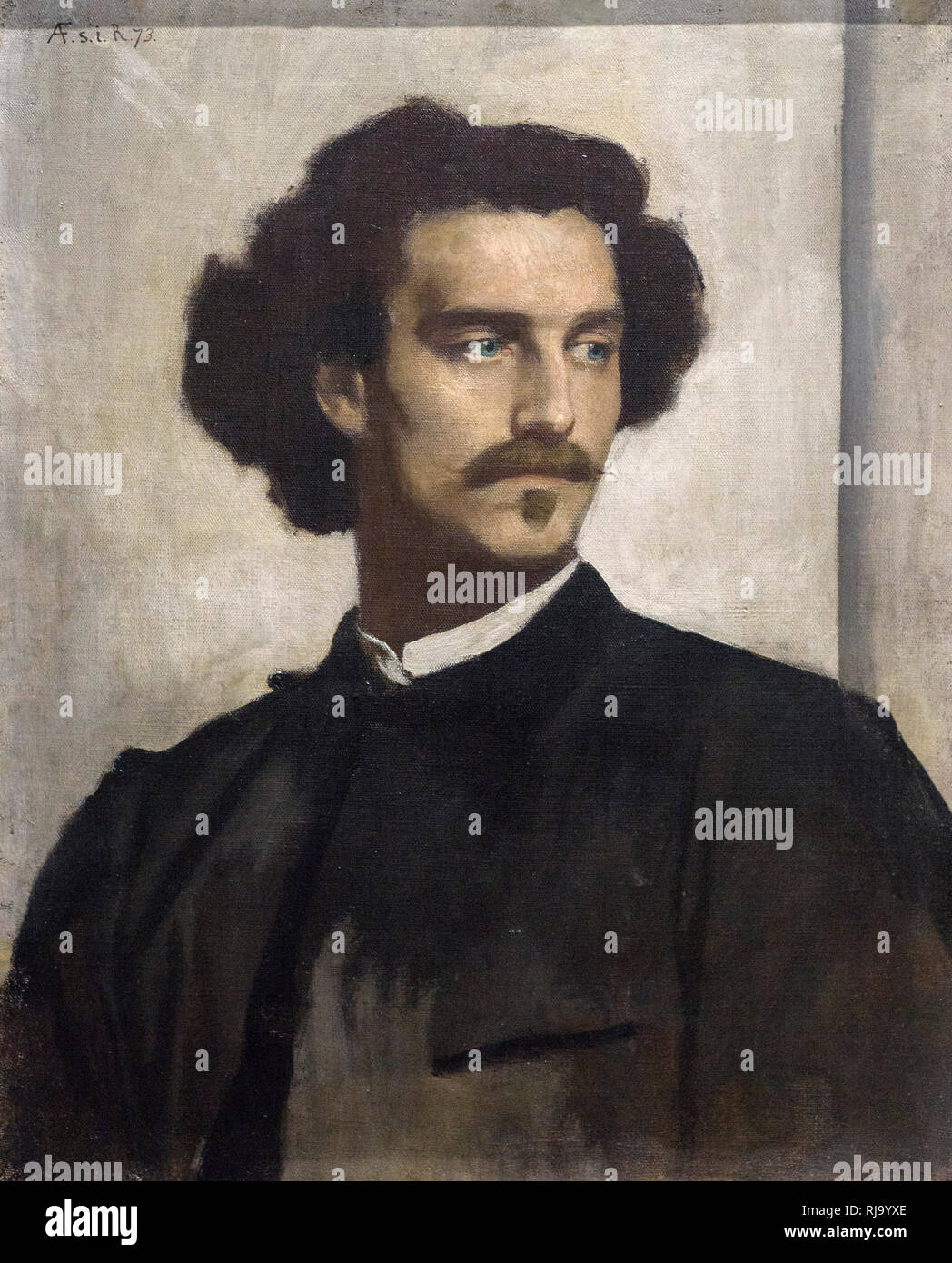 Anselm Feuerbach (1829-1880), Self Portrait, 1873.  Selbstbildnis. Alte Nationalgalerie, Berlin. Stock Photo