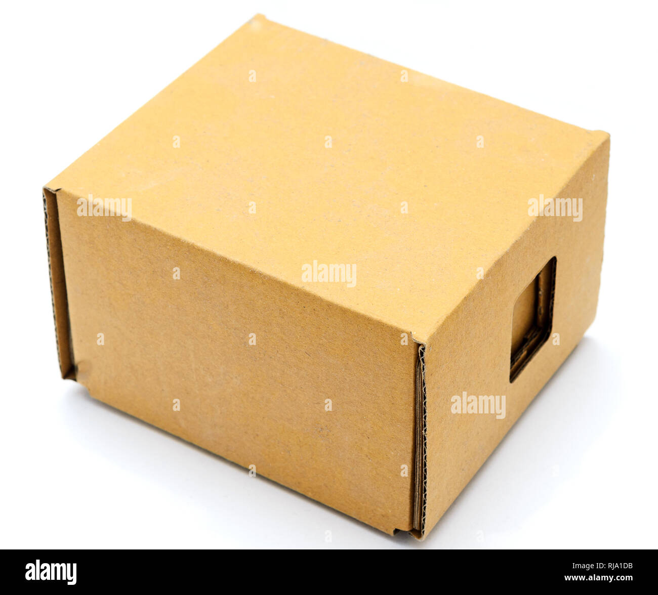 Small cardboard boxes on white background Stock Photo