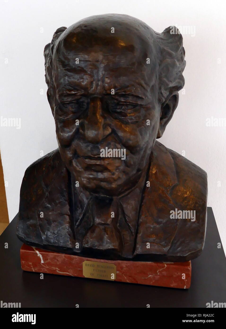 Bronze bust of David Ben-Gurion (1886 - 1973) first Prime Minister of Israel Stock Photo