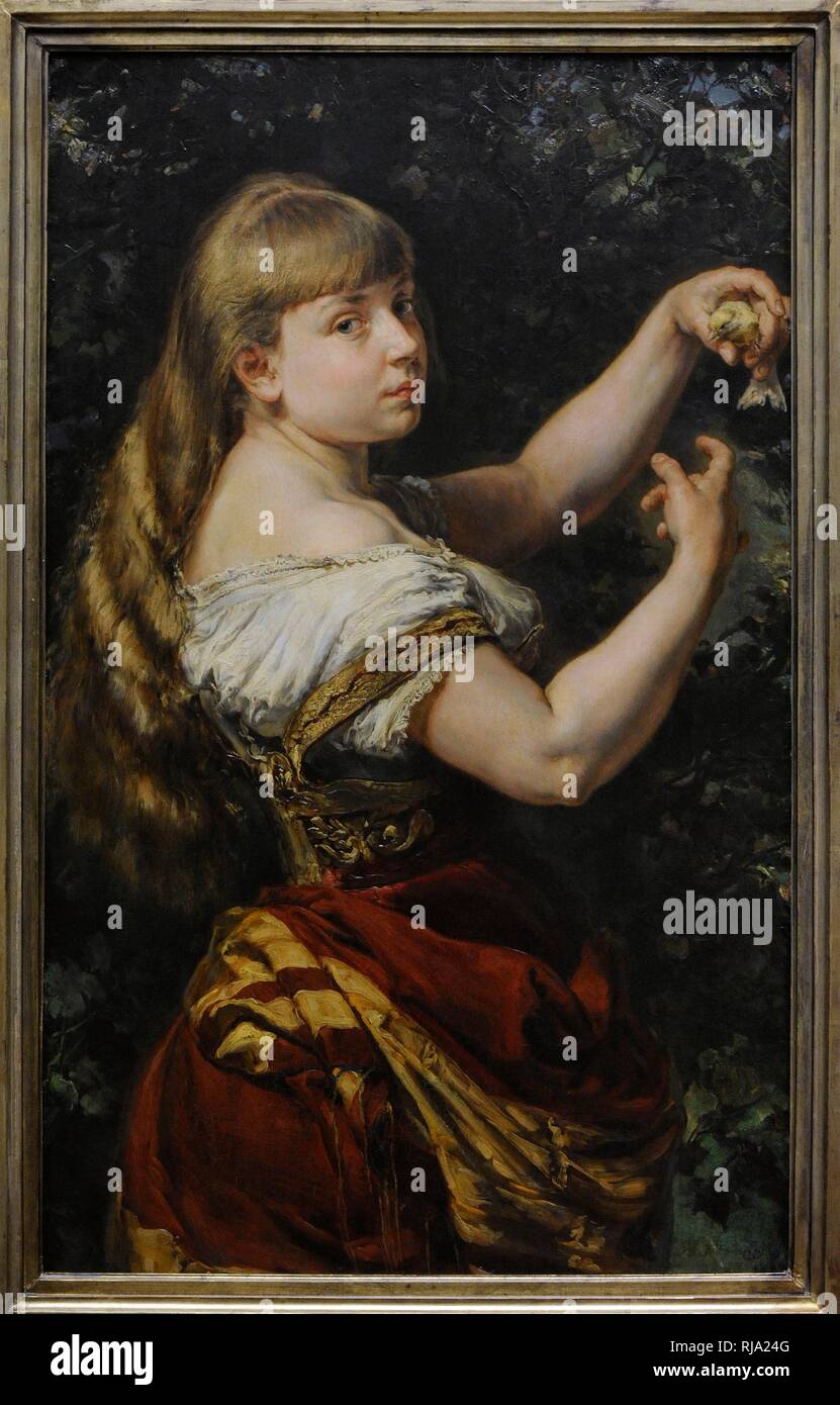 Jan Matejko (1838-1893). Pintor polaco. Retrato de la hija del artista, Beata Matejko, 1882. Museo Nacional de Varsovia. Polonia. Stock Photo