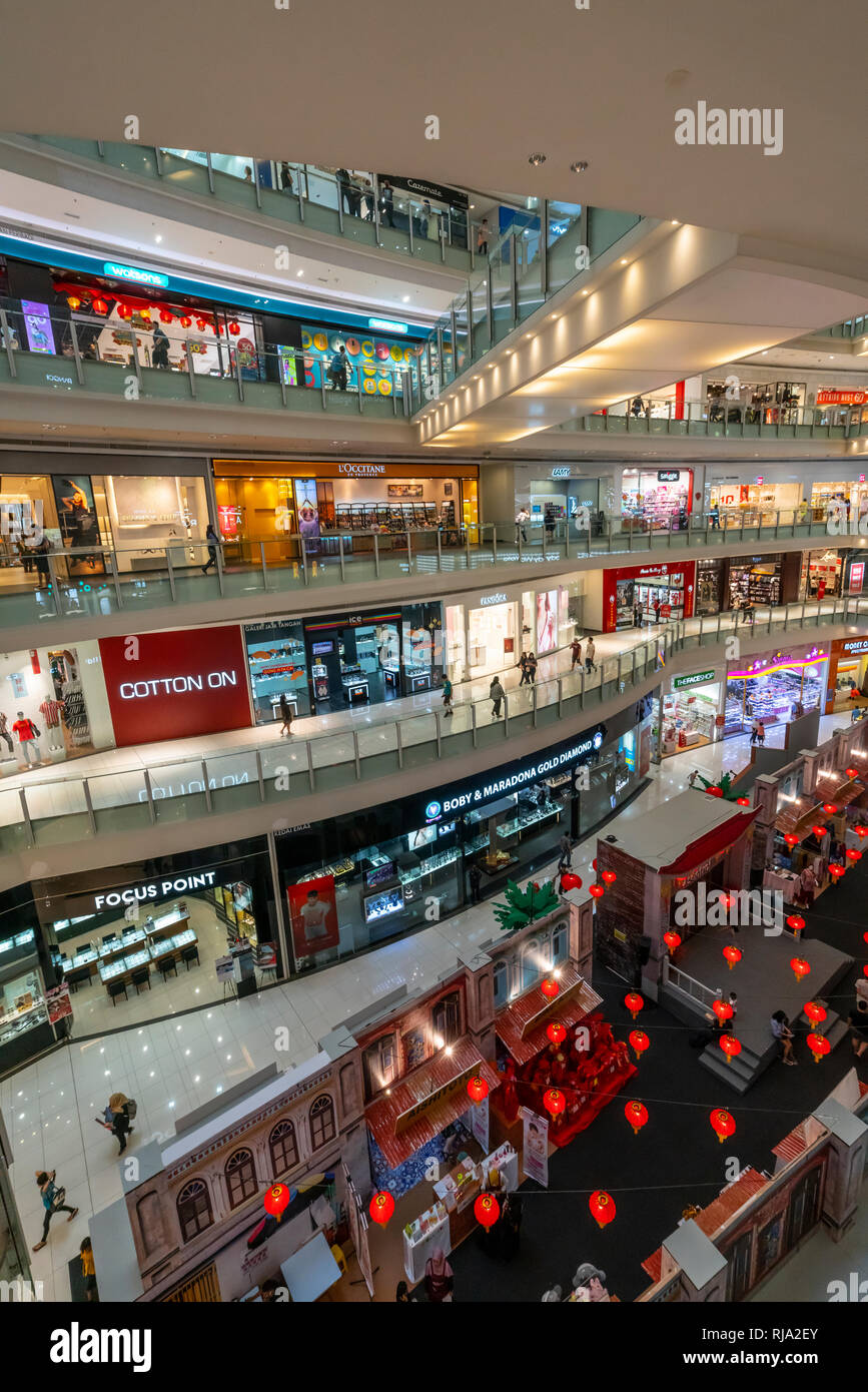view of the interior of SURIA shopping mall in Kuala Lumpur, Malaysia Stock Photo