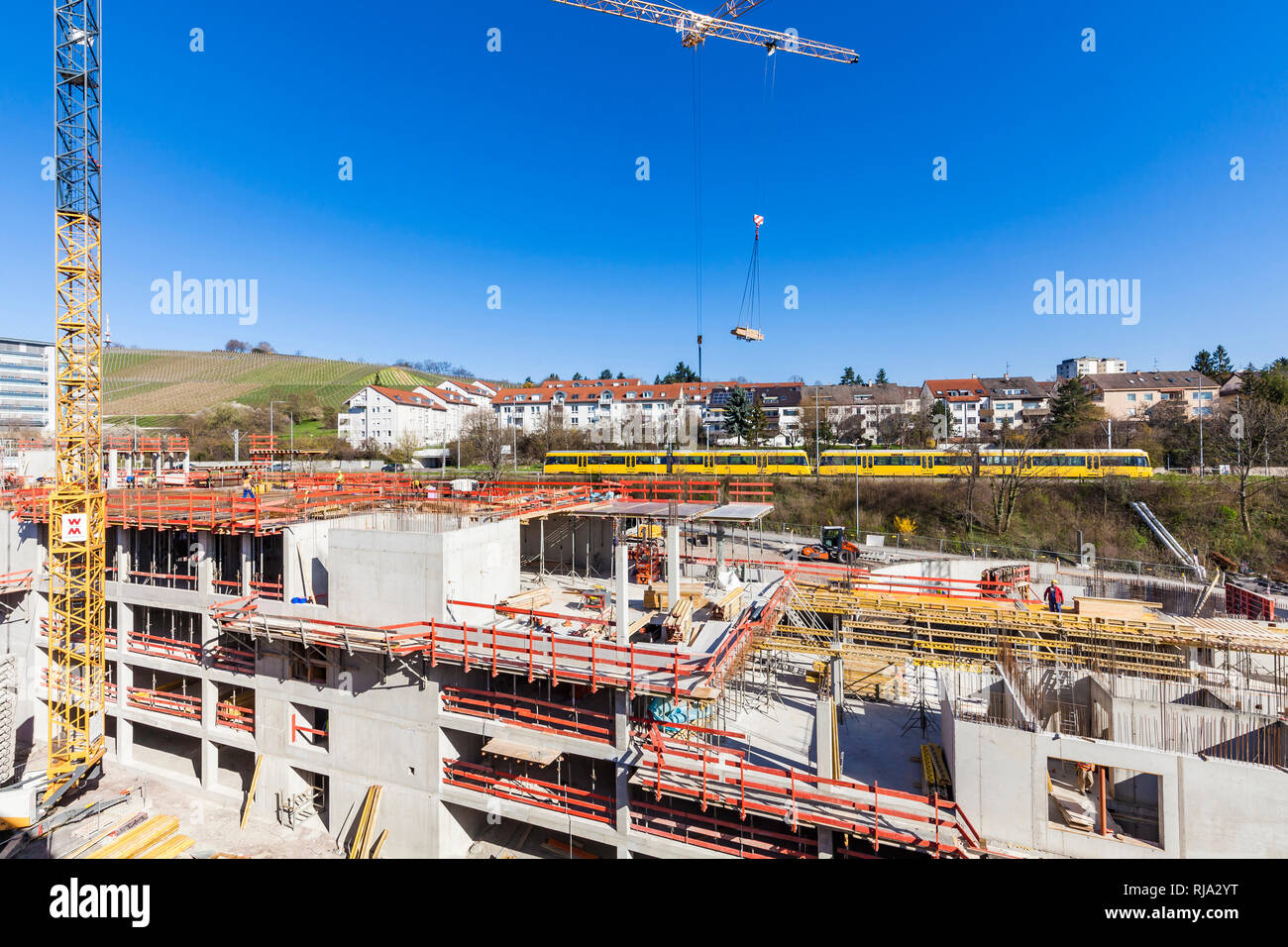 Germany, Baden-WÃ¼rttemberg, Stuttgart, construction site, new office building Stock Photo