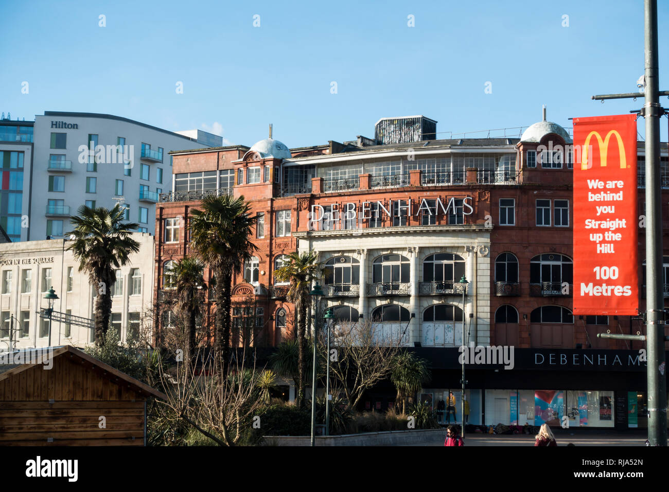 Exterior of a Debenhams department store in Bournemouth town centre