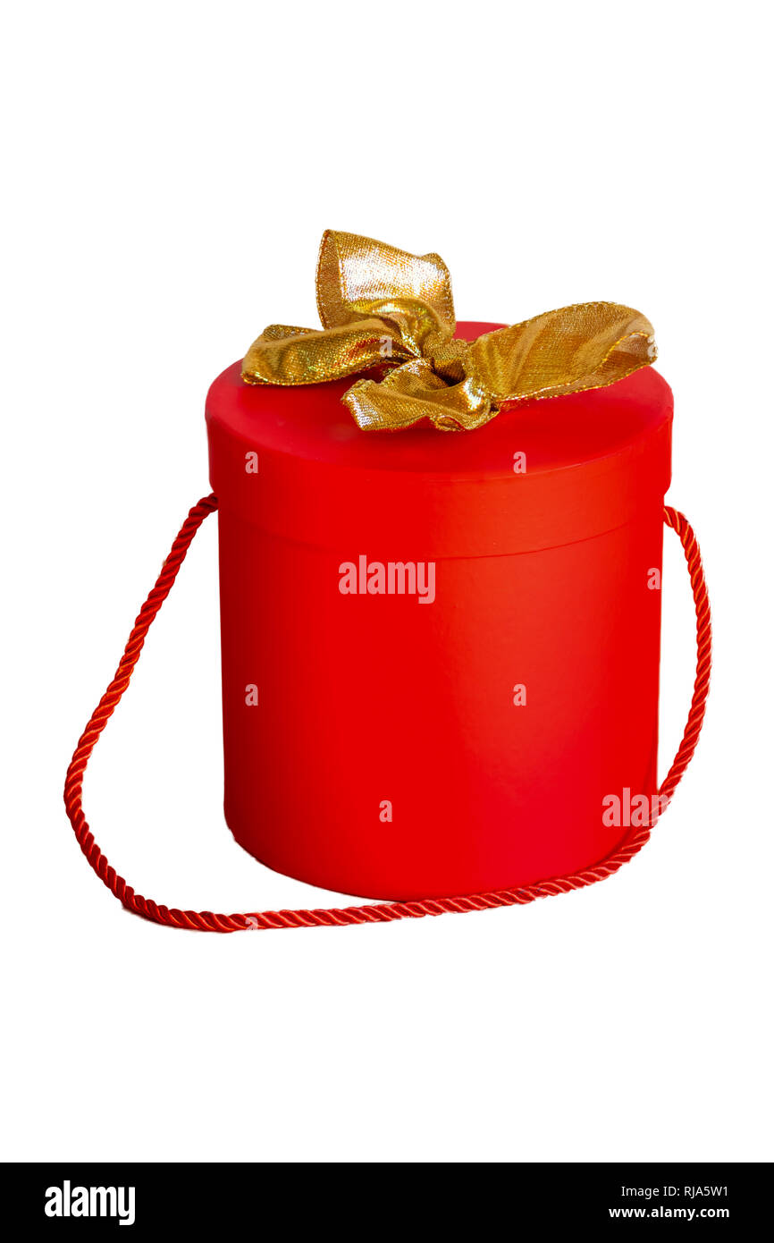 Red gift box isolated on white background Stock Photo - Alamy