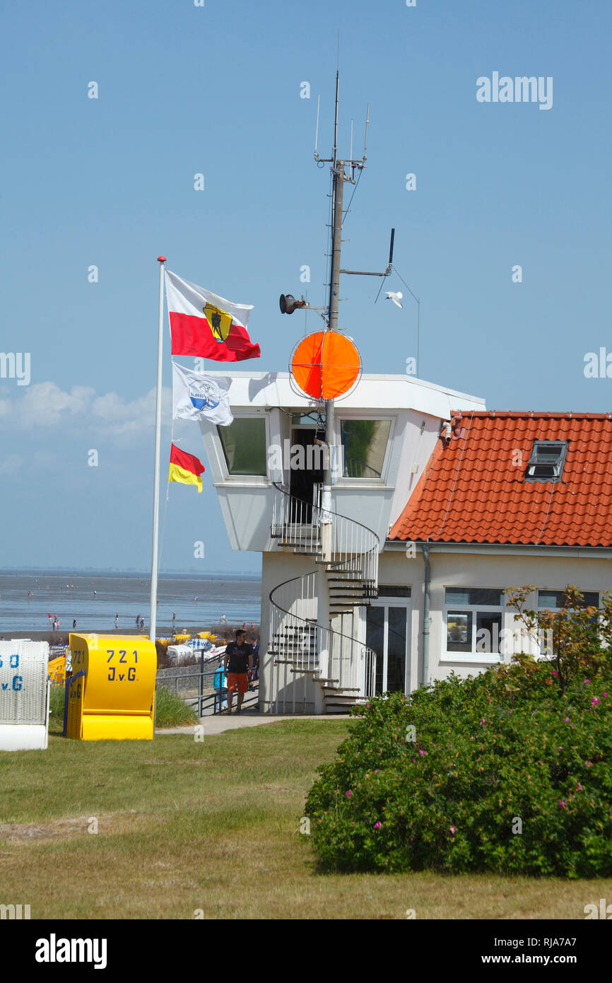 Station der Küstenwache in  Cuxhaven-Duhnen, Nordseeheilbad Cuxhaven, Niedersachsen, Deutschland, Europa Stock Photo