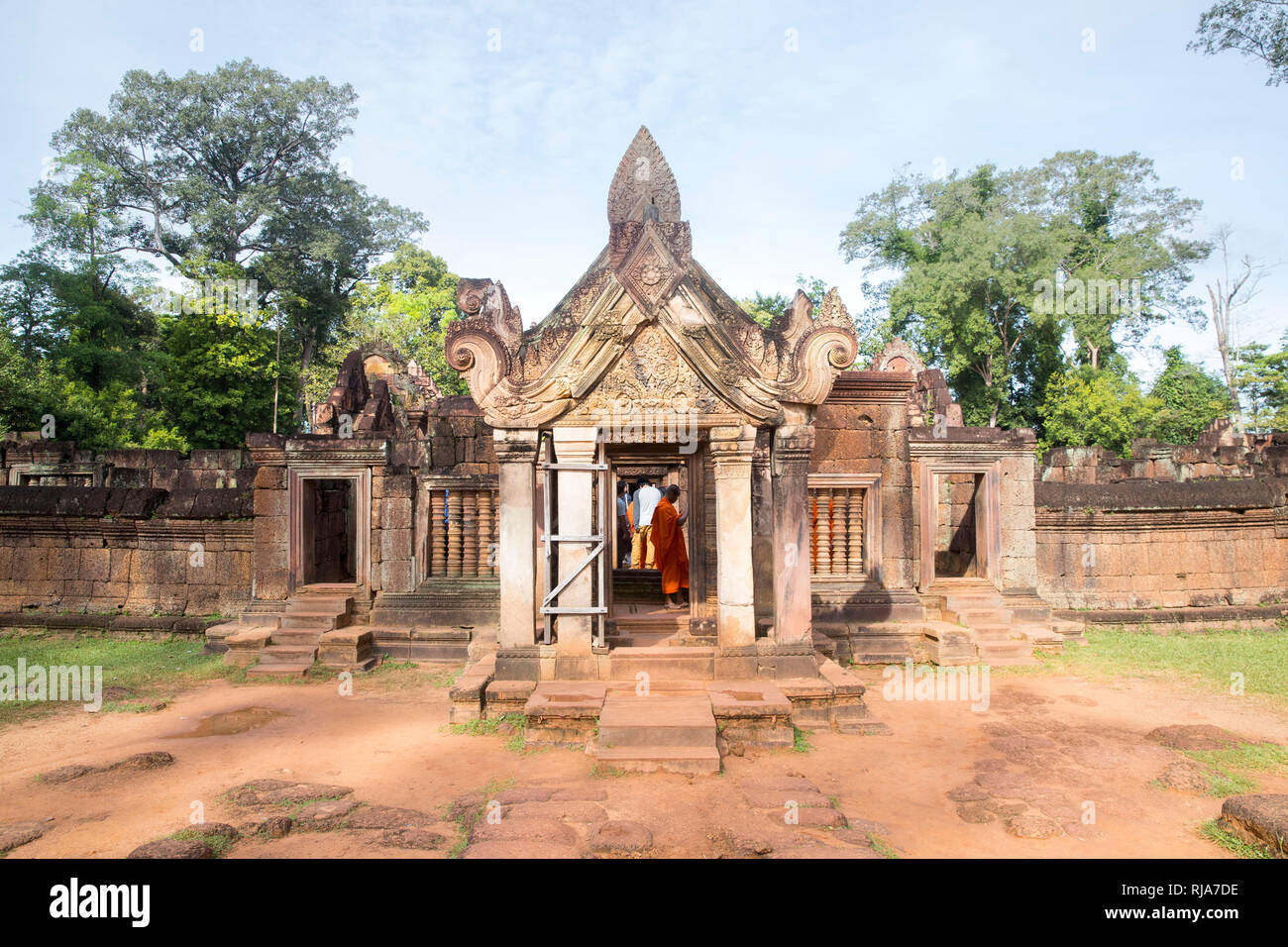 Siem Reap, Angkor, Tempel Bantay Srei, Tempel der Frauen, bekannt durch den Kunstraub der Statuen von Malraux Stock Photo