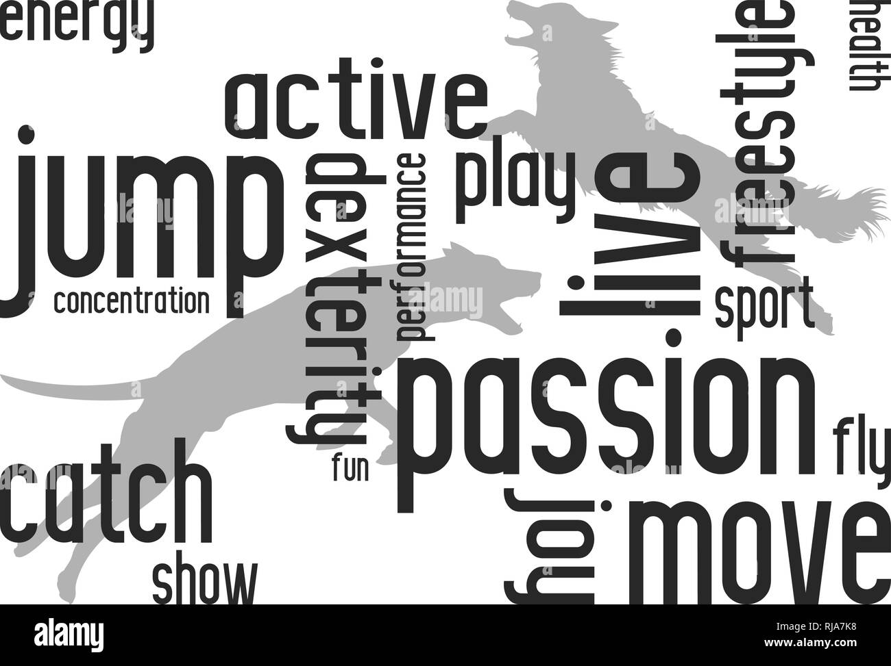 Vector Illustration. Dog Text Art Designed for Posters, Invitations to