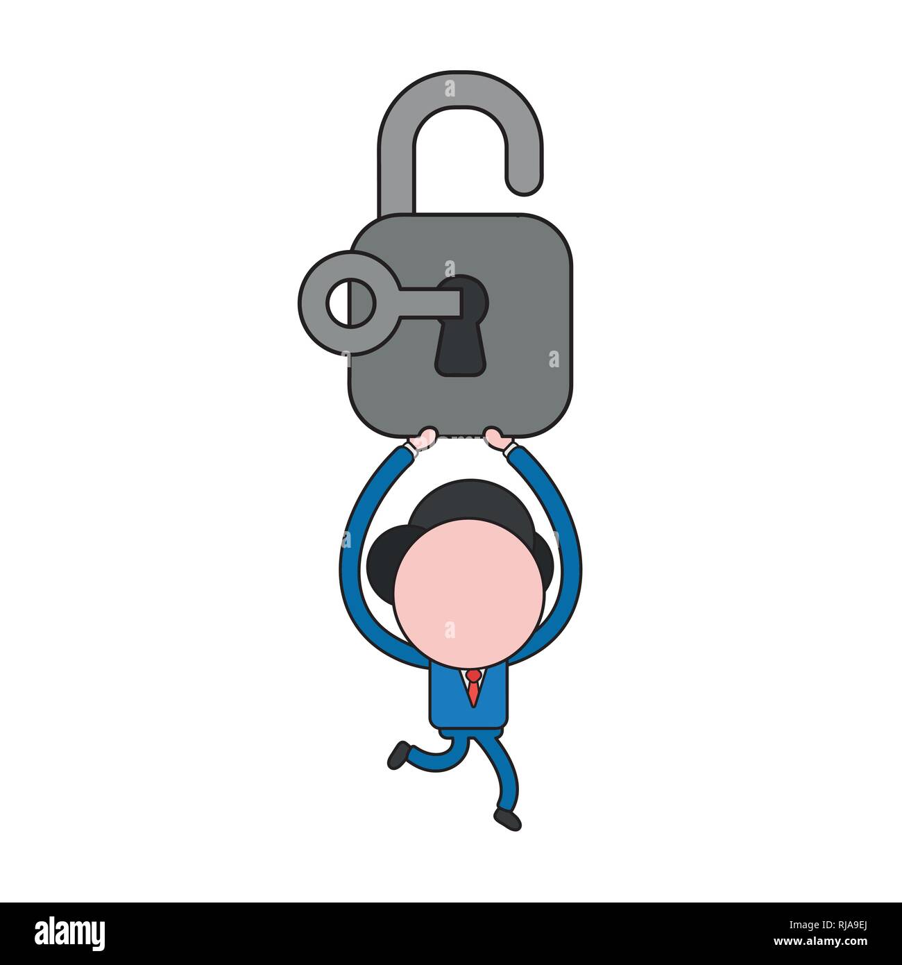 Vector illustration businessman character running and carrying open ...