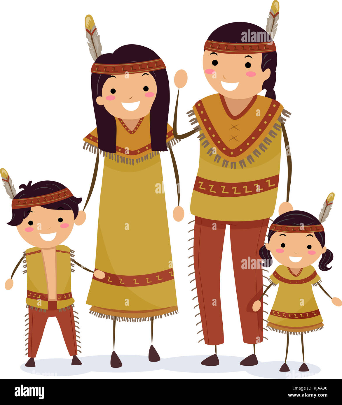 native american family clipart