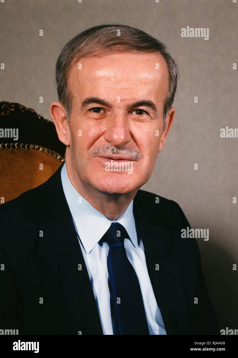 Hafez al-Assad (1930 – 2000);Syrian, politician, and general who served as President of Syria from 1971 to 2000. He was also Prime Minister from 1970 to 1971, as well as Regional Secretary of the Regional Command of the Syrian Regional Branch of the Arab Socialist Ba'ath Party and Secretary General of the National Command of the Ba'ath Party from 1970 to 2000. Stock Photo