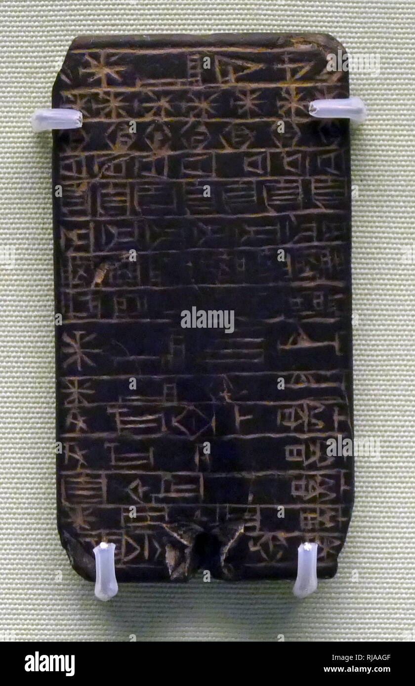 Assyrian amulet worn for the protection of women in childbirth against evil spirits. 900-612 BC, Iraq. Assyria was a major Mesopotamian kingdom and empire of the ancient Near East and the Levant. It existed as a state from perhaps as early as the 25th century BC in the form of the Assur city-state, until its collapse between 612 BC and 609 BC, spanning the Early to Middle Bronze Age through to the late Iron Age Stock Photo