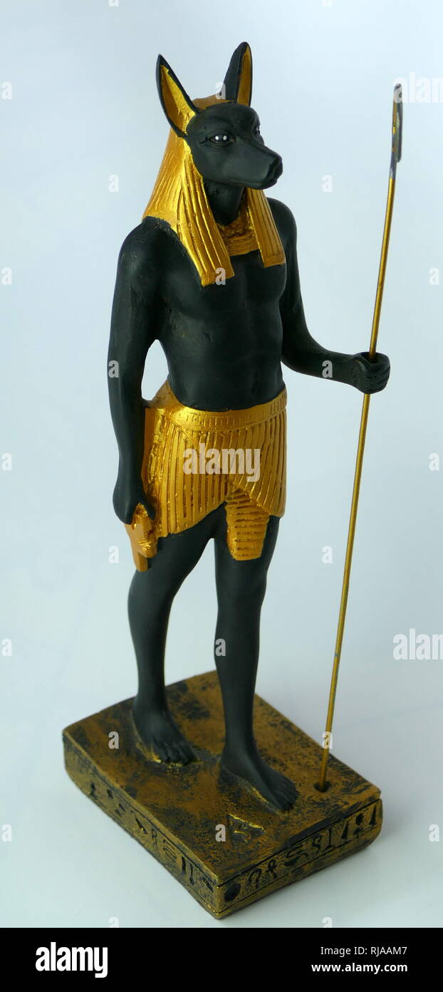 Statue of Mythology Jackal Anubis 2 Stock Image - Image of africa