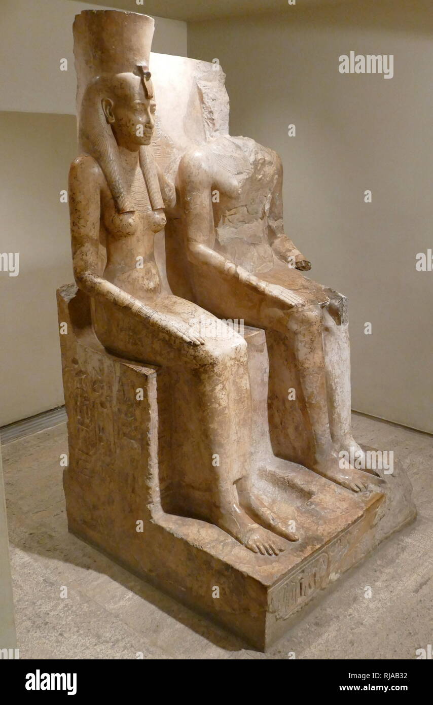 Statue of the Goddess Mut and the God Amun. XIX Dynasty, Reign of ...