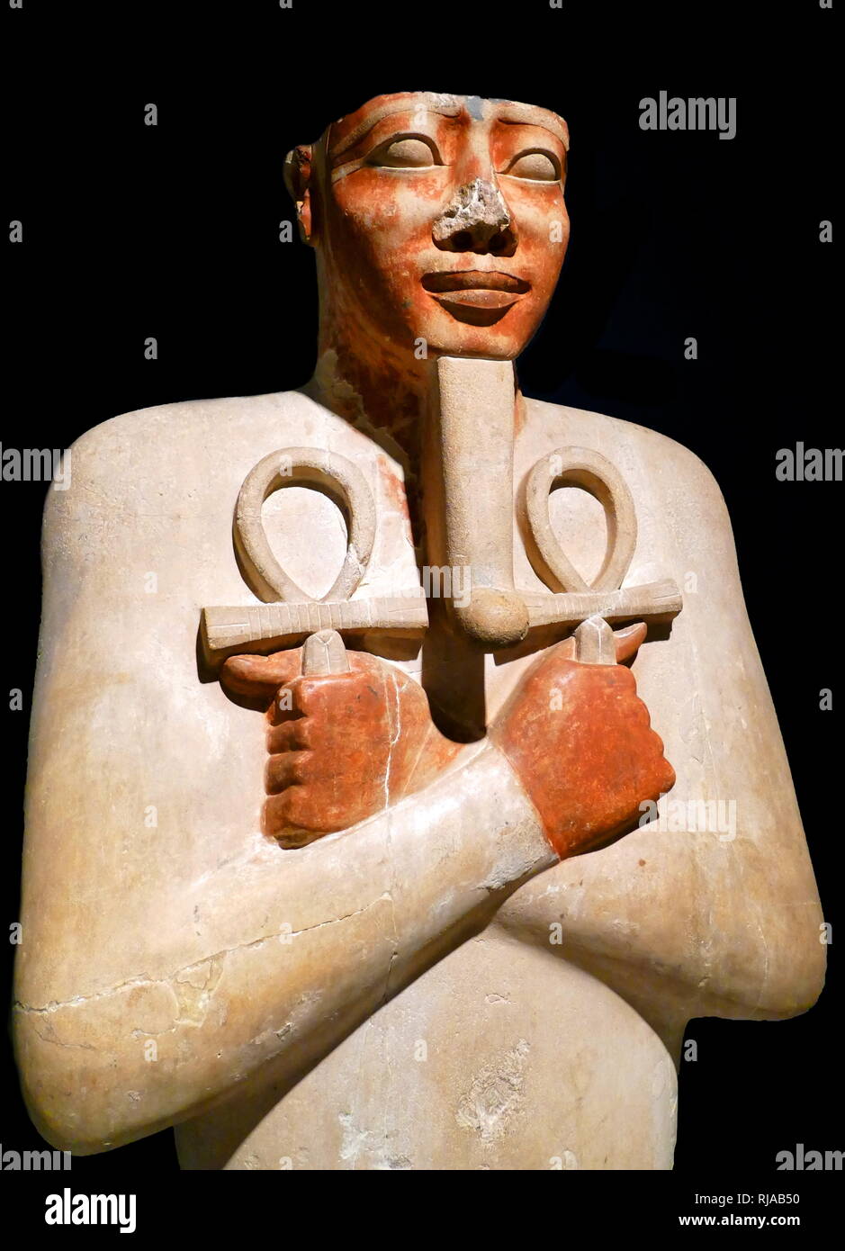 Osiride pillar statue of pharaoh Senusret I of Egypt. Middle