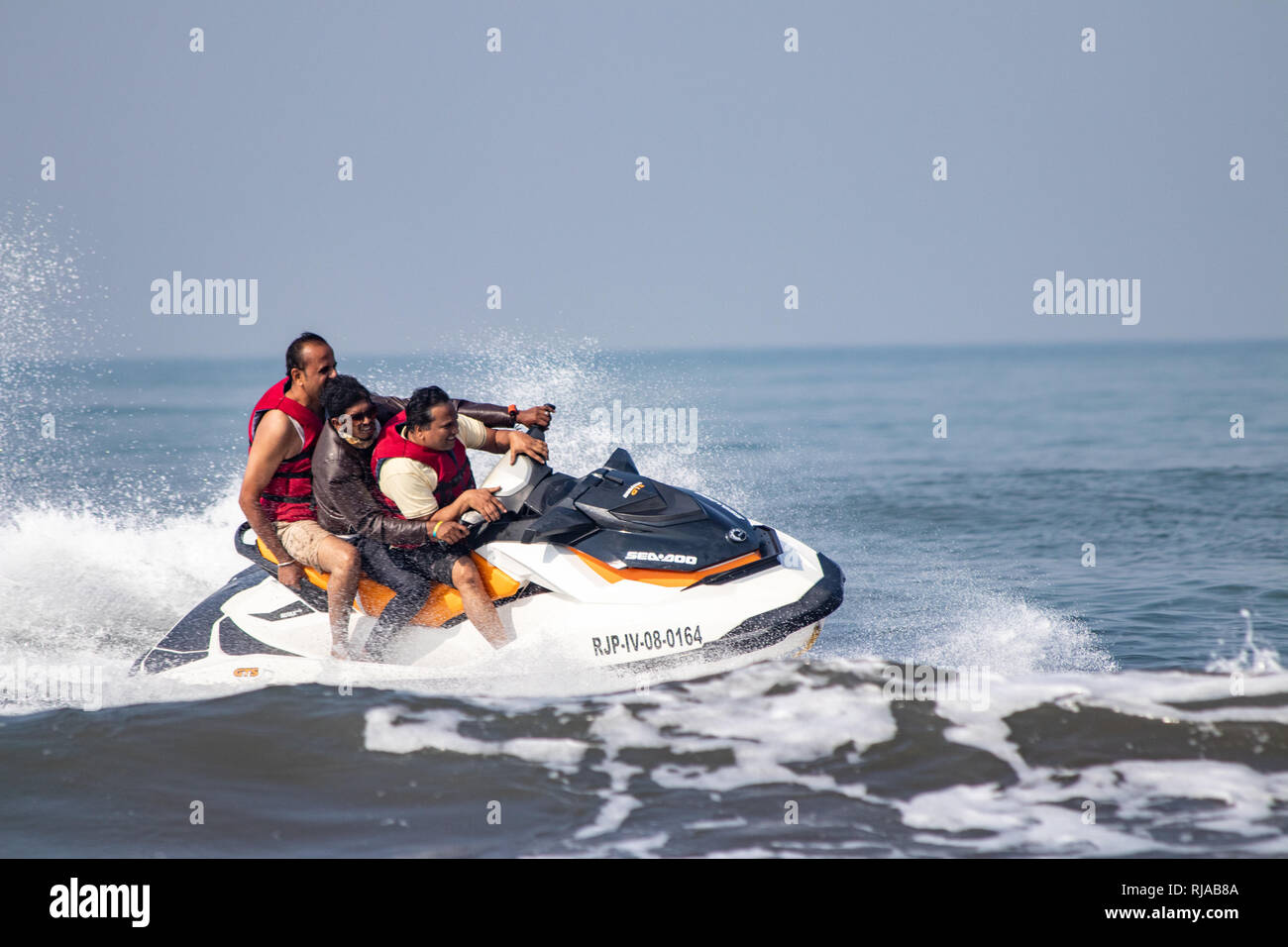 Water Sports India Sindhudurgh Malwan Jetsking Stock Photo Alamy