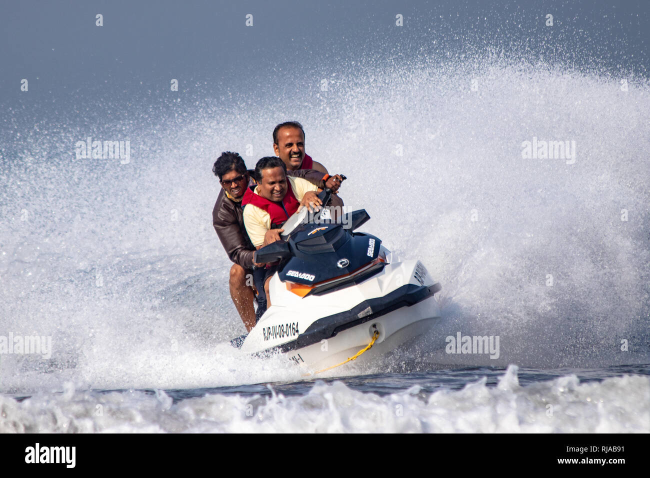 Water Sports India Sindhudurgh Malwan Jetsking Stock Photo Alamy
