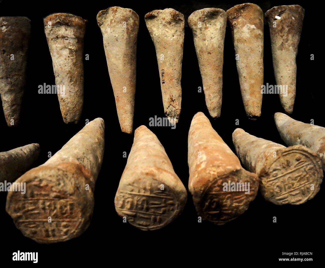 Funerary cones were small cones made from clay that were used in