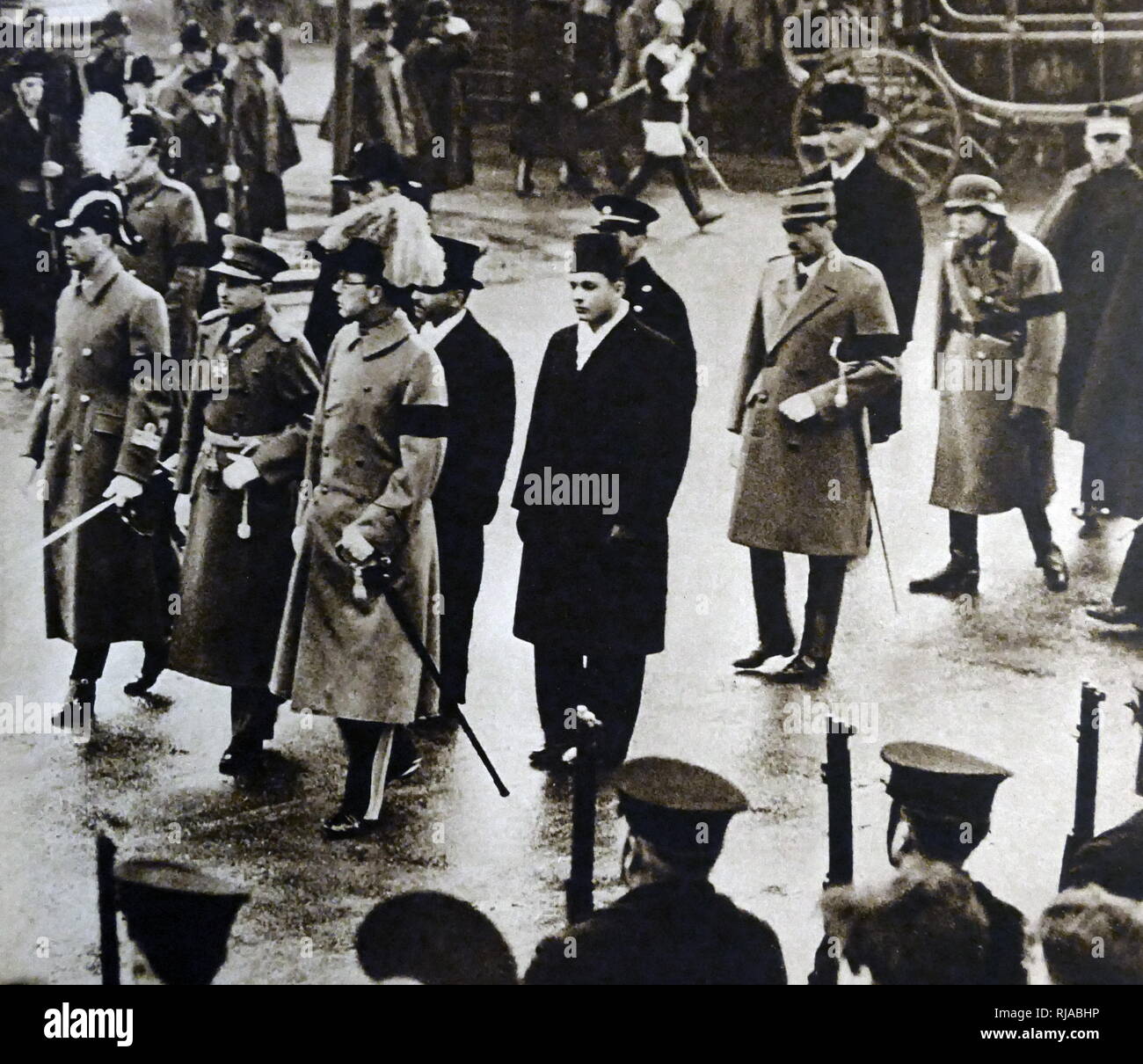 Funeral of King George V (George Frederick Ernest Albert; 3 June 1865 – 20 January 1936) . King of the United Kingdom and the British Dominions, and Emperor of India, from 6 May 1910 until his death in 1936. Stock Photo