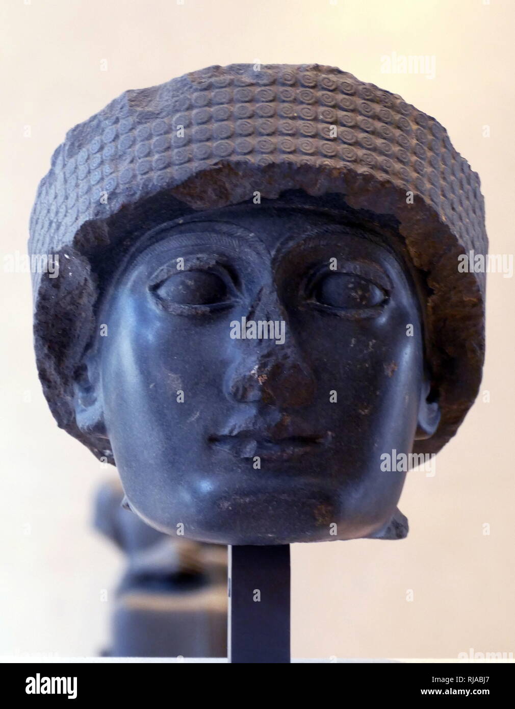 Head of Gudea, prince of Lagash. circa 2120 BC. Gudea ruled between ca. 2144 - 2124 BC.  Sumerian ruler (ensi) of the state of Lagash in Southern Mesopotamia Stock Photo