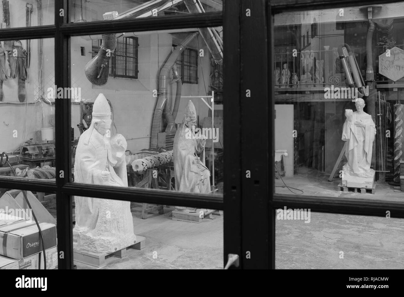 Sculpture Repair & Restoration workshop Florence Italy Stock Photo