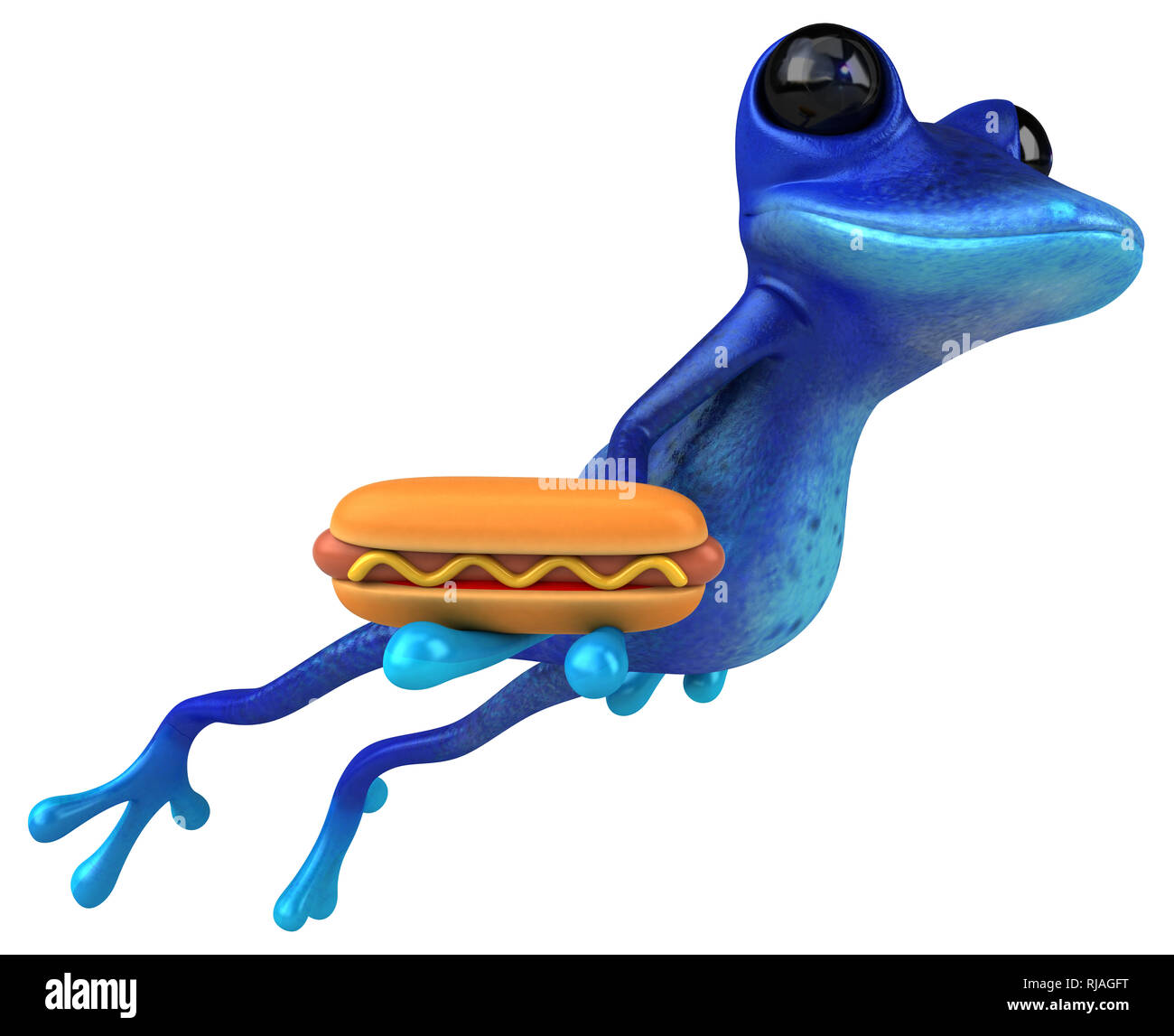 Fun blue frog - 3D Illustration Stock Photo - Alamy