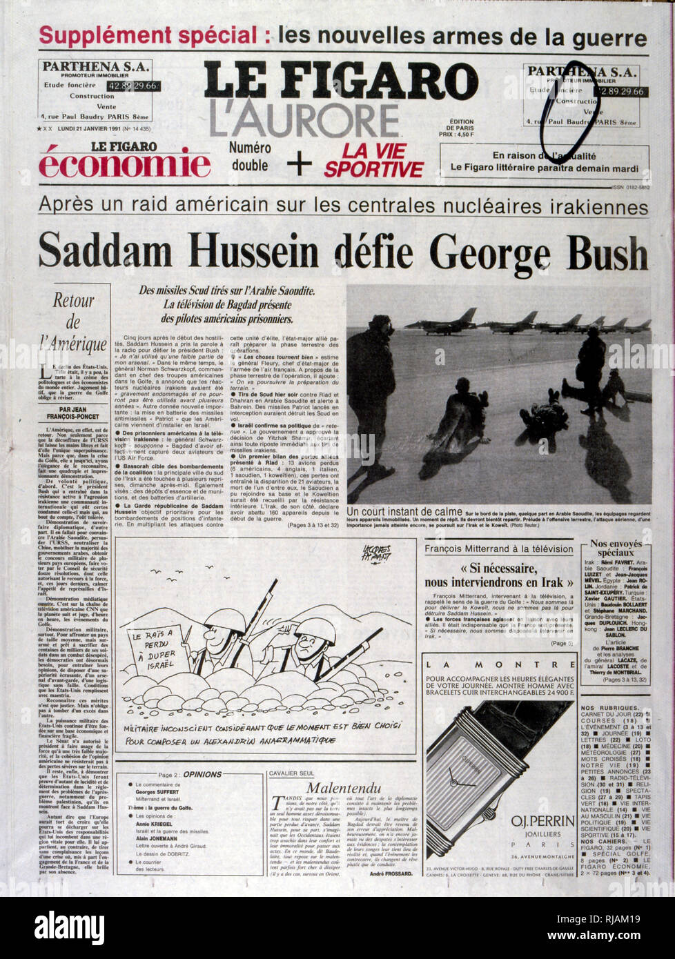 Bombes américaines Bagdad USA Today Journal 1991 