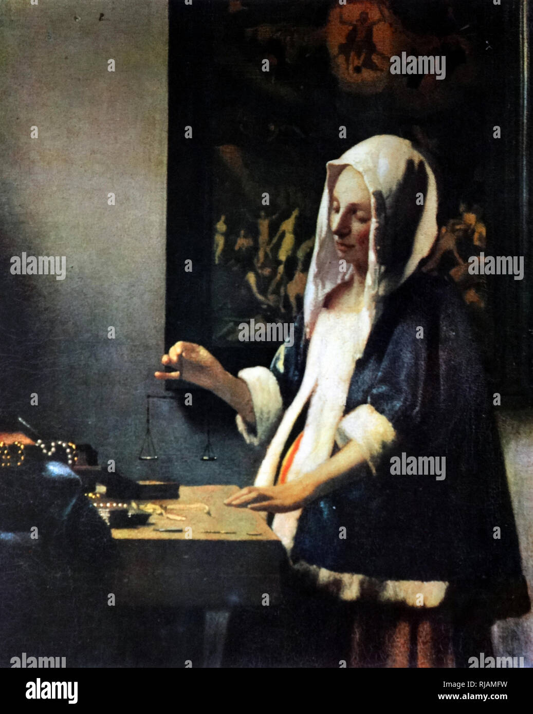 Woman Holding a Balance By Jan Vermeer; c. 1662-1665 Oil on canvas Stock  Photo - Alamy