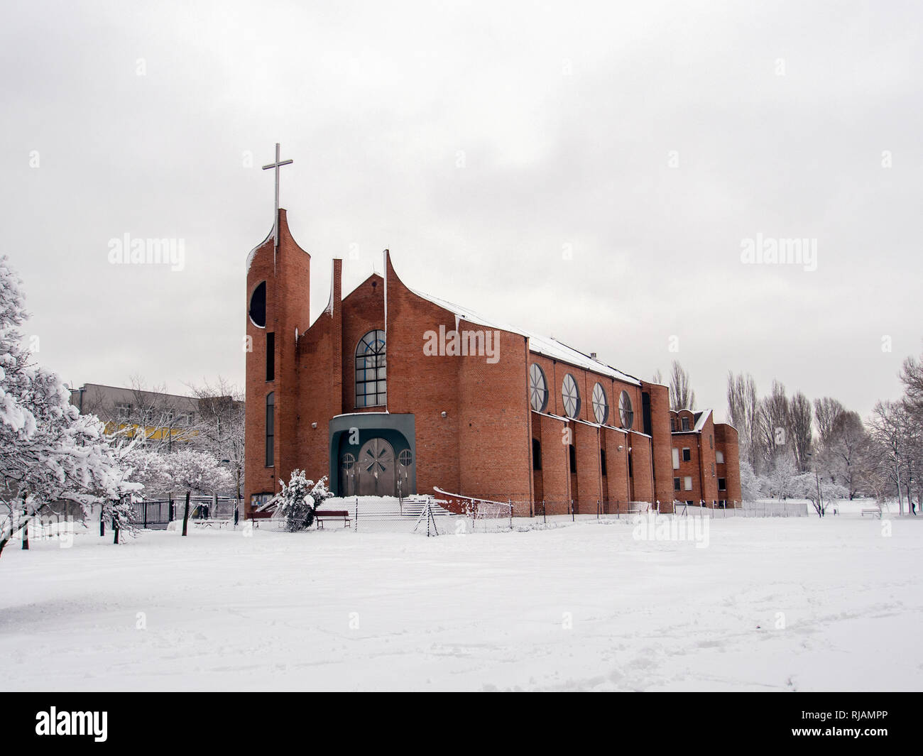 LODZ, POLAND- FEBRUARY 4th 2019: The Parish of the Holy Trinity in Lodz. Stock Photo
