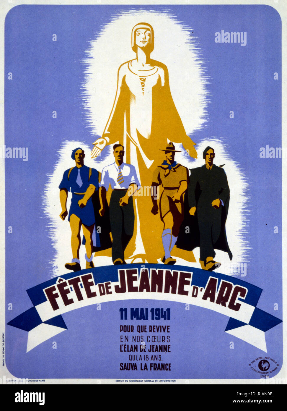 French poster for a Joan of Arc Festival, during World War Two 1941 Stock Photo