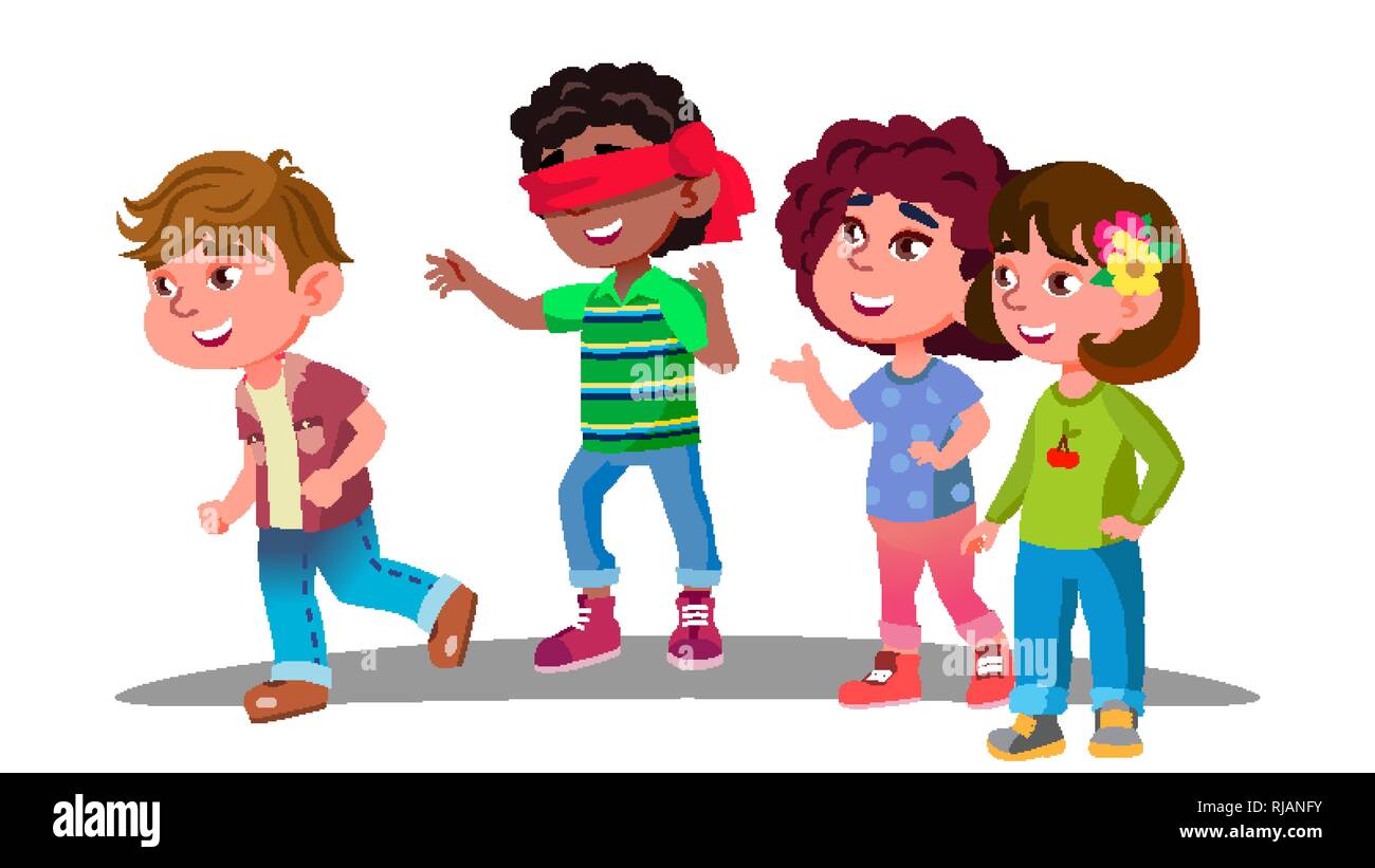 Blindfold game children Stock Vector Images Alamy