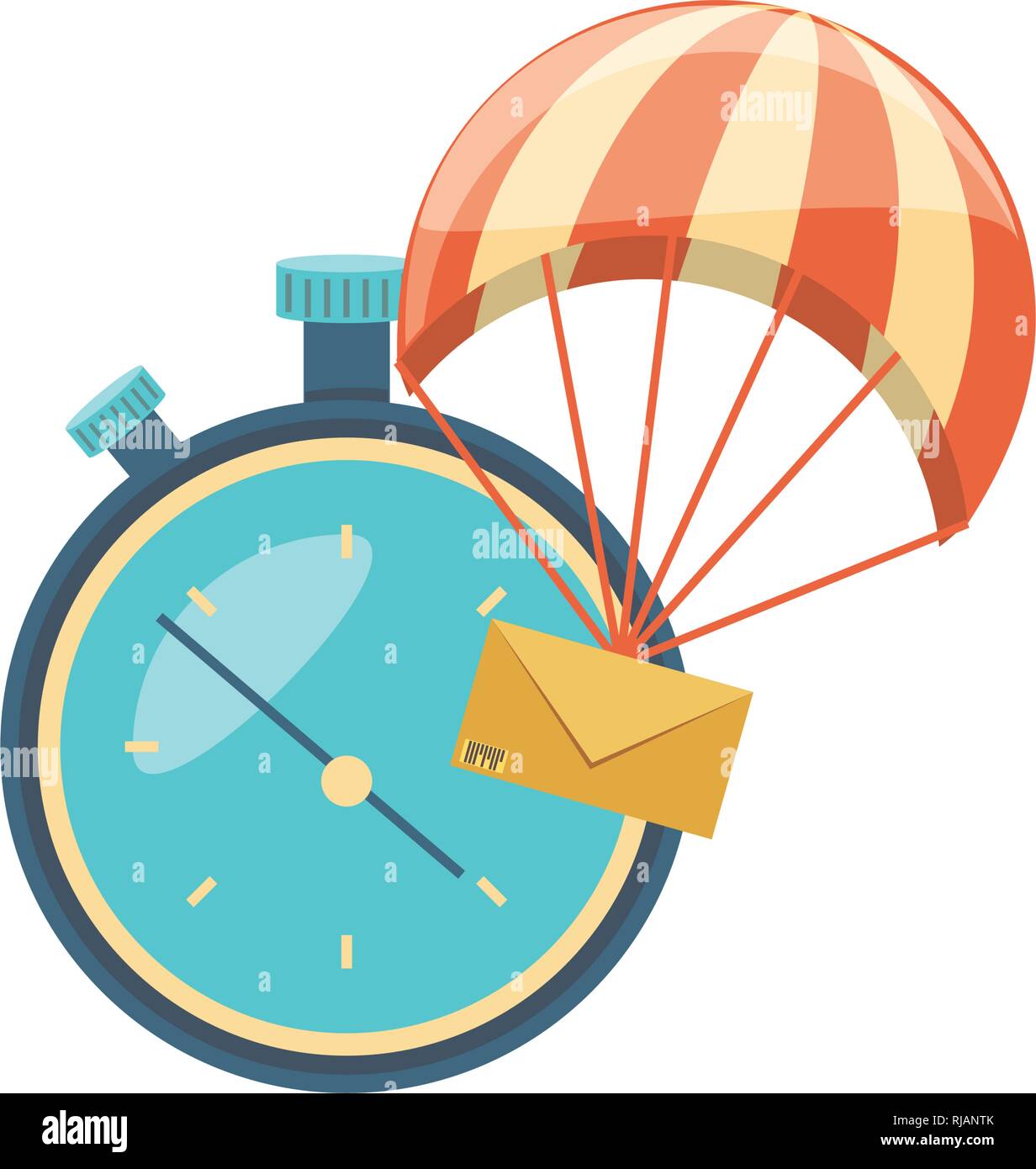 parachute flying with envelope delivery service vector illustration design Stock Vector