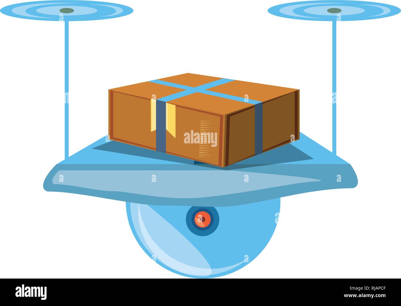 drone technology with box carton vector illustration design Stock ...