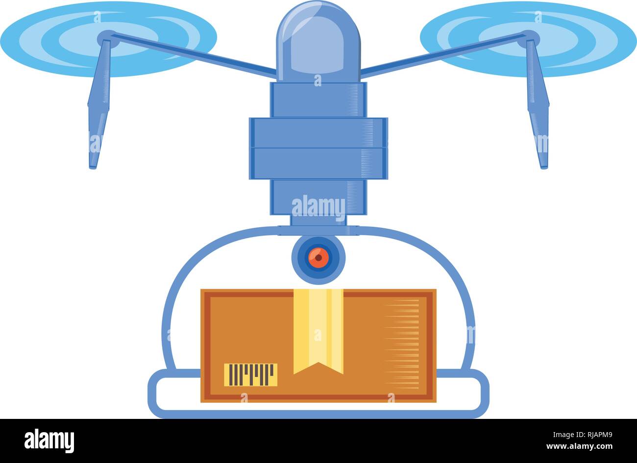 drone technology with box carton vector illustration design Stock ...