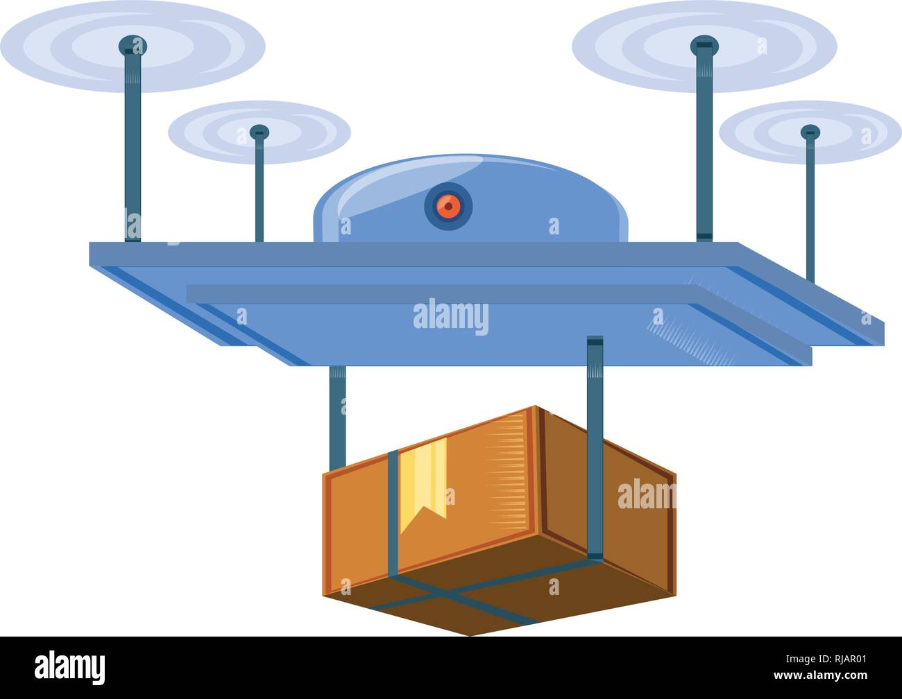 drone technology with box carton vector illustration design Stock ...