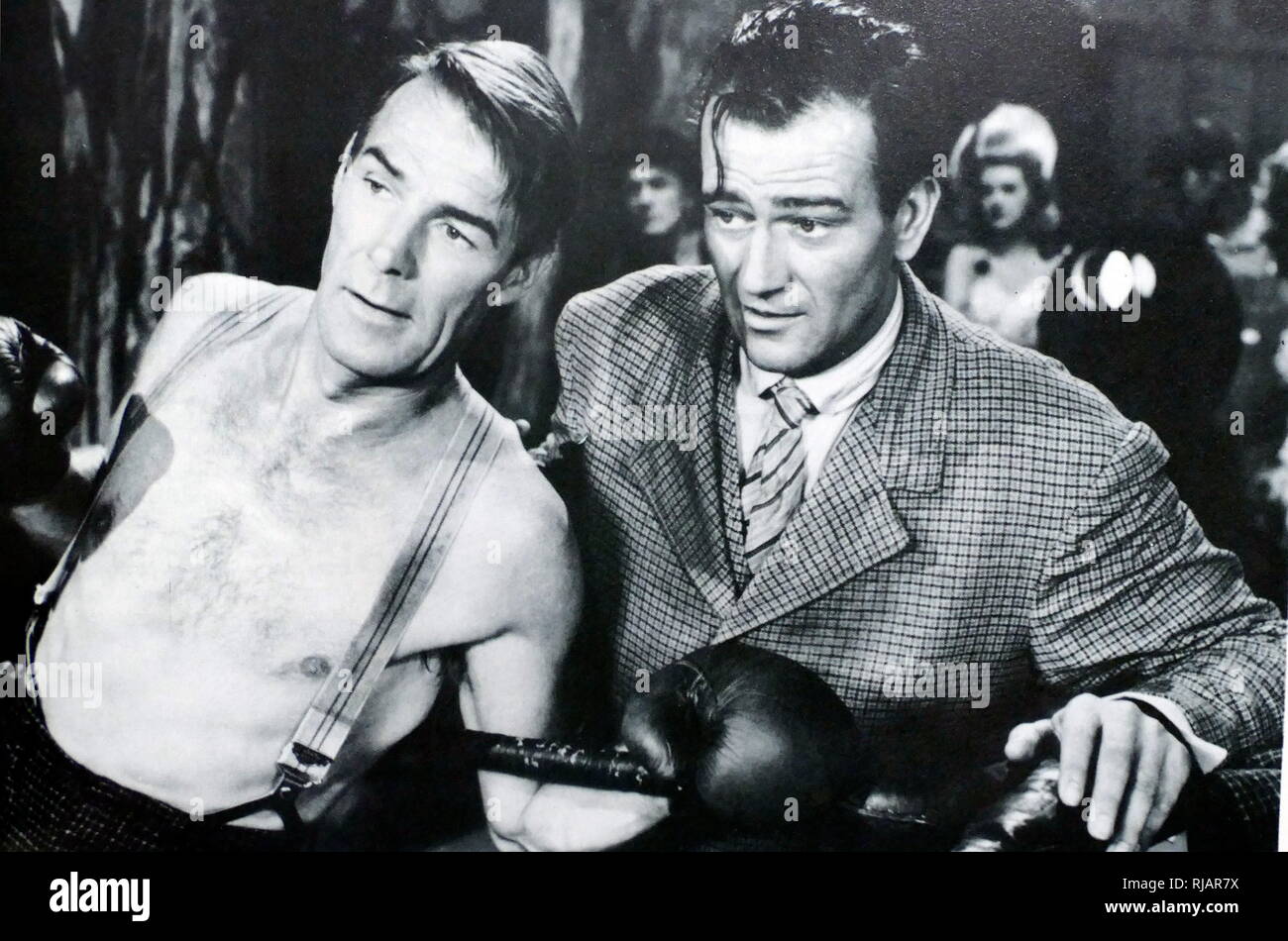 Pittsburgh; 1942 American drama film, directed by Lewis Seiler and starring Randolph Scott, and John Wayne. (1907 –  1979) nicknamed Duke, was an American actor and filmmaker. Stock Photo