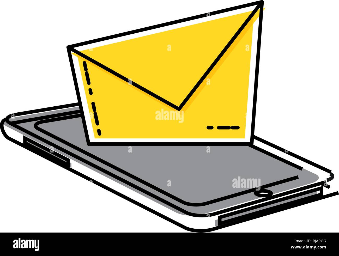 smartphone device with envelope vector illustration design Stock Vector ...