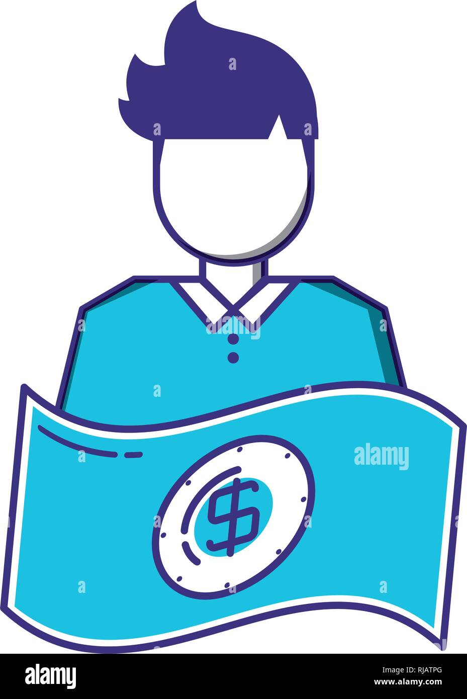 elegant businessman with bill dollar vector illustration design Stock ...