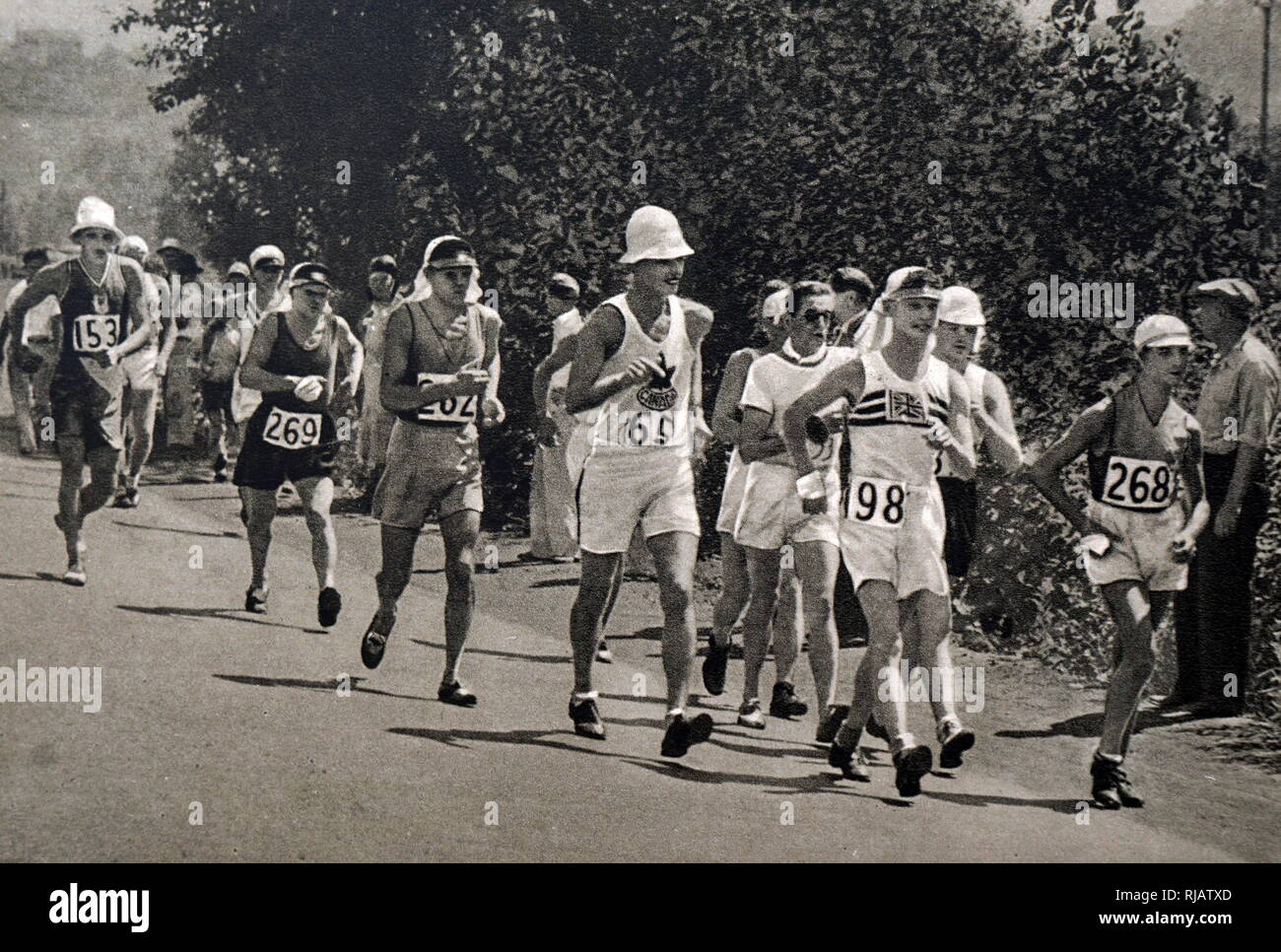 Photograph of Thomas William Green (1894 - 1975) a British race walker during the 1932 Olympic games. Tom won a gold medal in the first ever men's 50km walk. Stock Photo
